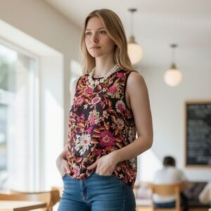 Anthropologie Yoanna Baraschi embroidered sheer top